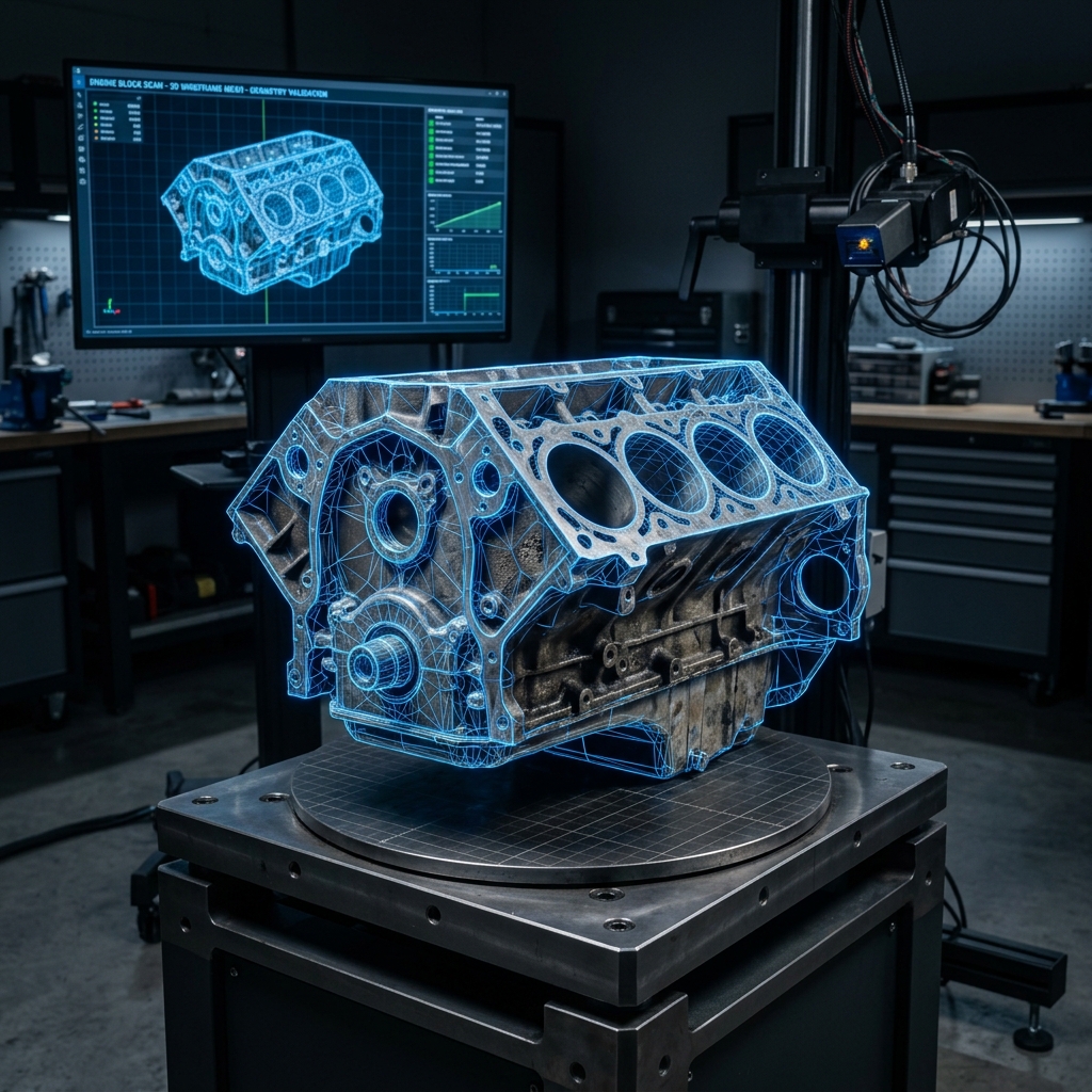 3D Scan of a Vintage Classic Car Engine Part