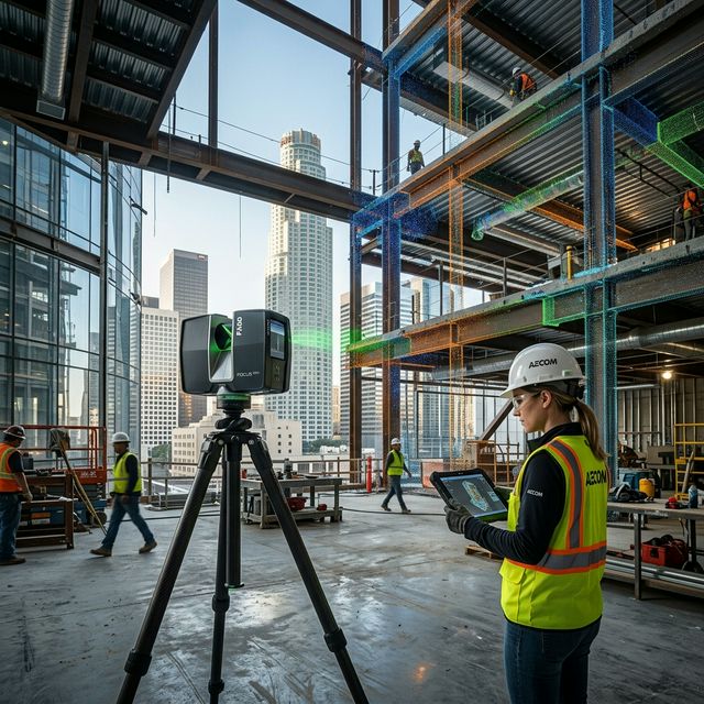High-precision 3D laser scanning digital twin on a commercial construction site