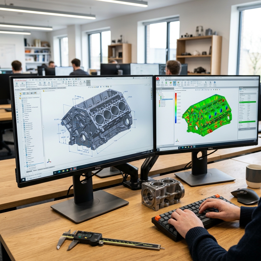 Parametric CAD modeling compared to 3D scan heatmap