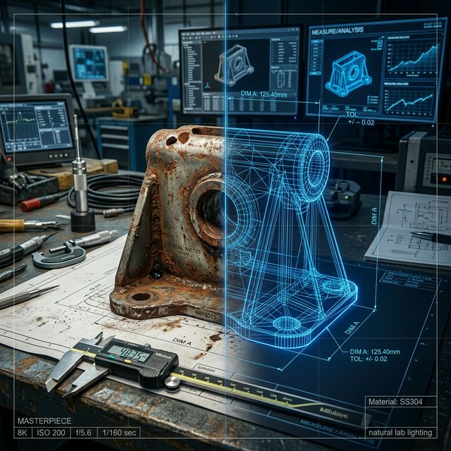Transition from physical part to professional parametric CAD wireframe model